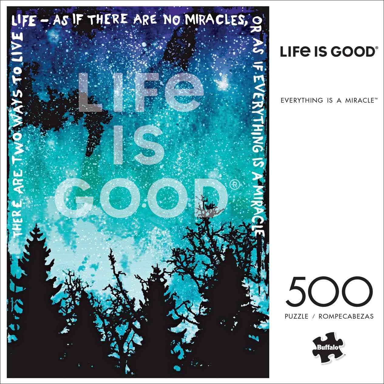 Buffalo Games - Life is Good - Everything is a Miracle - 500 Piece Jigsaw Puzzle for Adults -Challenging Puzzle Perfect for Game Nights - Finished Size is 21.25 x 15.00