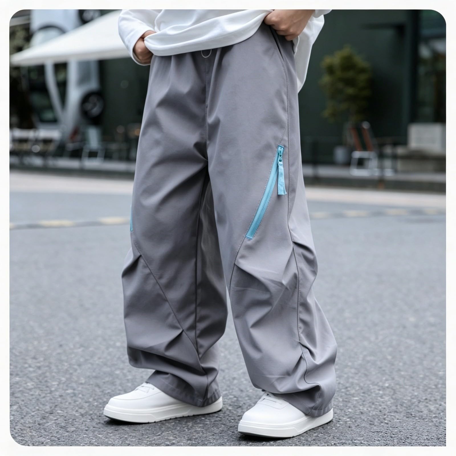 WINWUQB Cargohose für Jungen, weites Bein