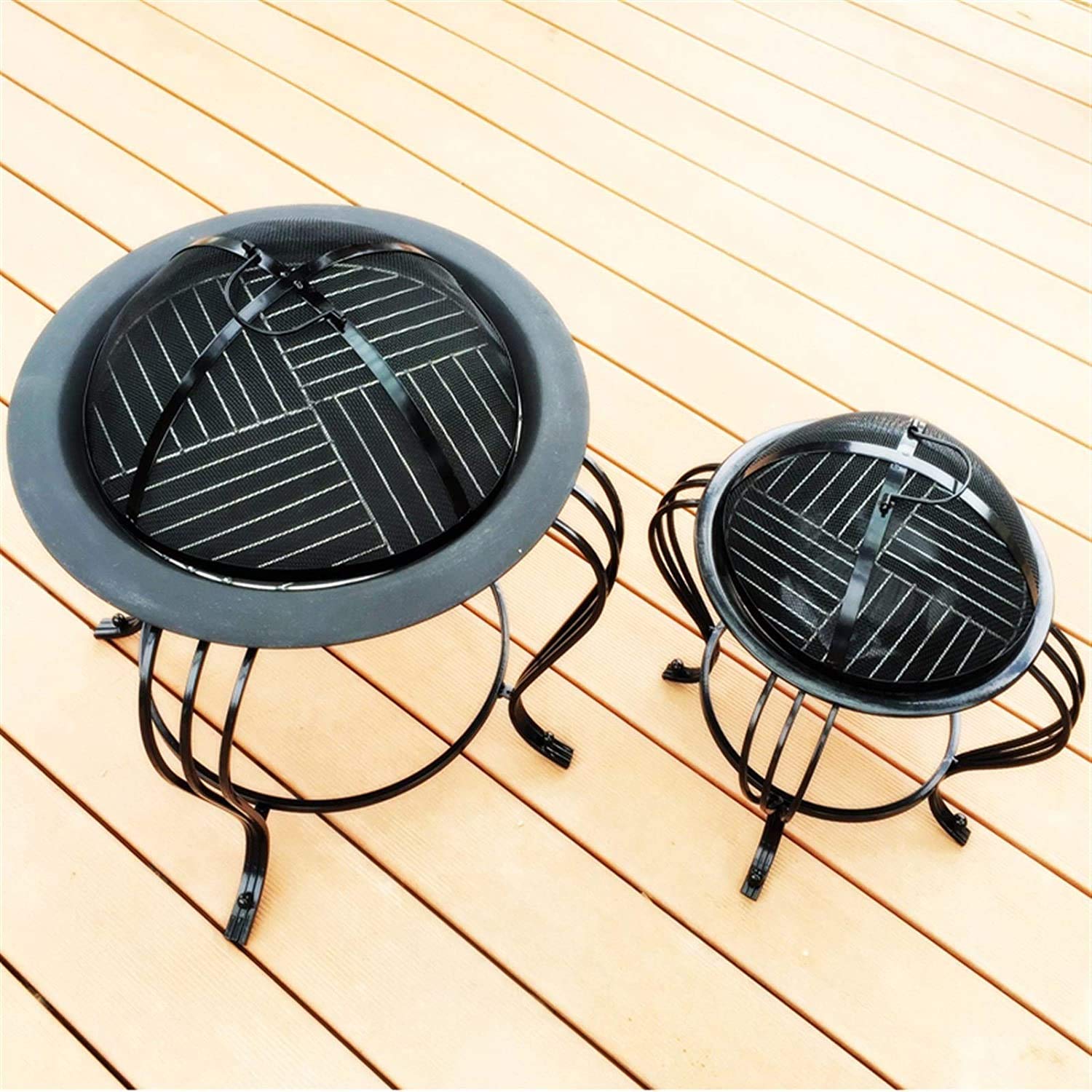 Feuerstellen im Freien, Holzbefeuerte Feuerstelle, Feuertische im Freien, Holzkohlegrill, natürliche Holzheizung, Feuerstelle, für Hinterhof, Camping, Picknick, Lagerfeuer mit Abdeckung, Gri