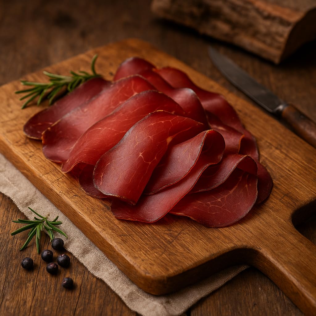 Hirschrohschinken „Classic“ 100g | Wild aus Österreich | fein geschnitten | Buchenholzgeräuchert & luftgetrocknet | Delikatesse für Jause, Feinkost & Geschenk