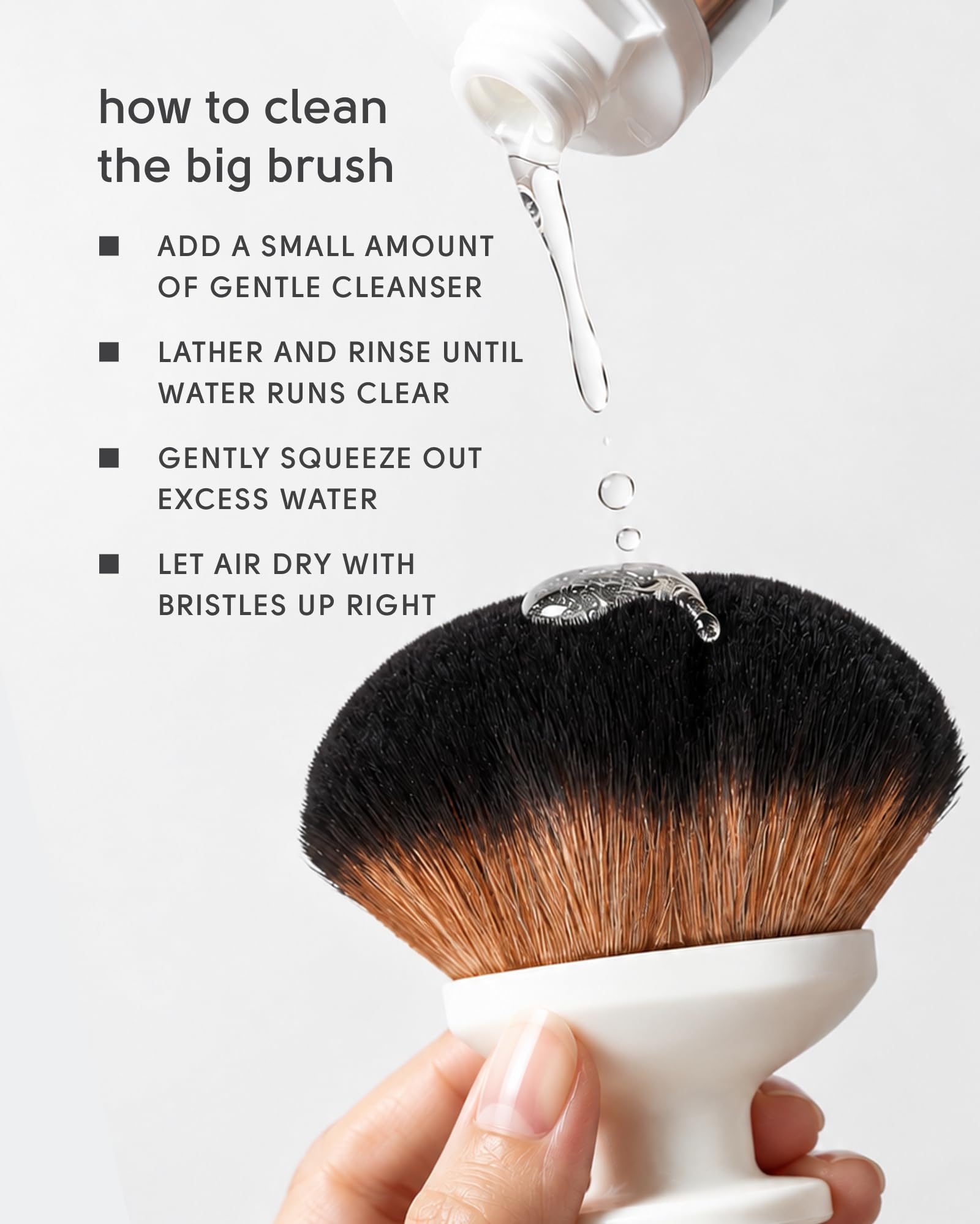 Tinge Large Body Kabuki Brush for Makeup & Self Tanner