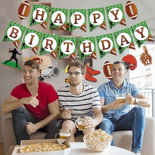 Miniatura 4 de MORANTI Cartel de fiesta de cumpleaños de fútbol americano suministros para fiesta de cumpleaños