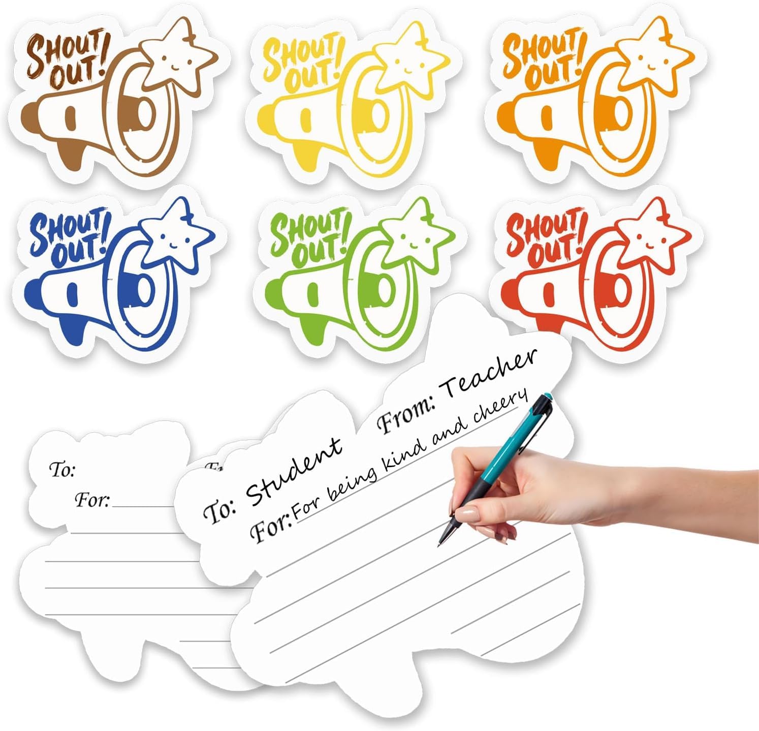 60 Count Shout Out Cards 5×6 inch Appreciation and Recognition Reward Cards for Employees Teachers Students Office Staff