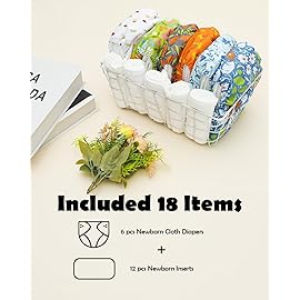 ALVABABY Baby Cloth Diapers 6 Pack with 12 Inserts Cloth Diaper Covers Adjustable Washable Reusable for Baby Girls and Boys 6DM120A