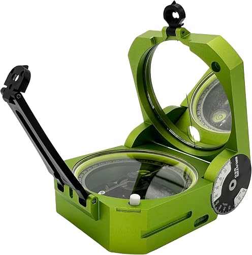 Brunton GEO Pocket Transit, Green - Professional Geologist Compass with Clinometer for Strike and Dip, Induction Damped Needle, and Sapphire Jewel Bearing, Made in USA