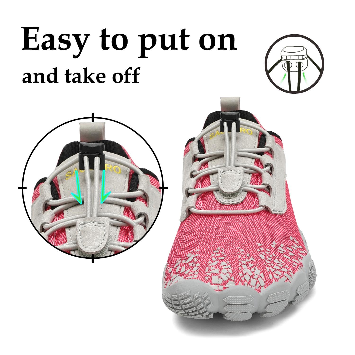 SAGUARO Scarpe Barefoot Minimaliste Uomo Donna - Scarpe Scogli Leggere Traspiranti Antiscivolo - con Padelle Larghe e Zero Gocce