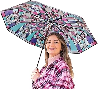 折りたたみ傘 - レトロカラフル防水保護,自動旅行傘 - 男性・女性・子供・友人・アウトドア・誕生日・イースター・クリスマス向け