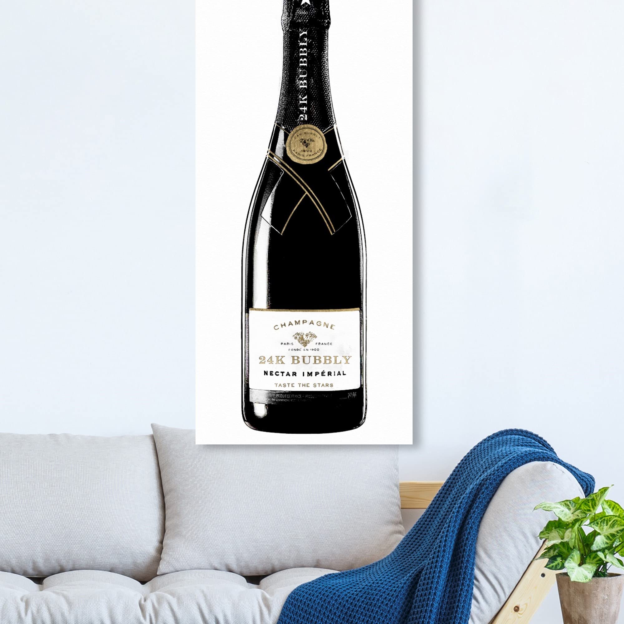 Oliver Gal Drinks and Spirits Wall Art Canvas Prints Champagne 24K