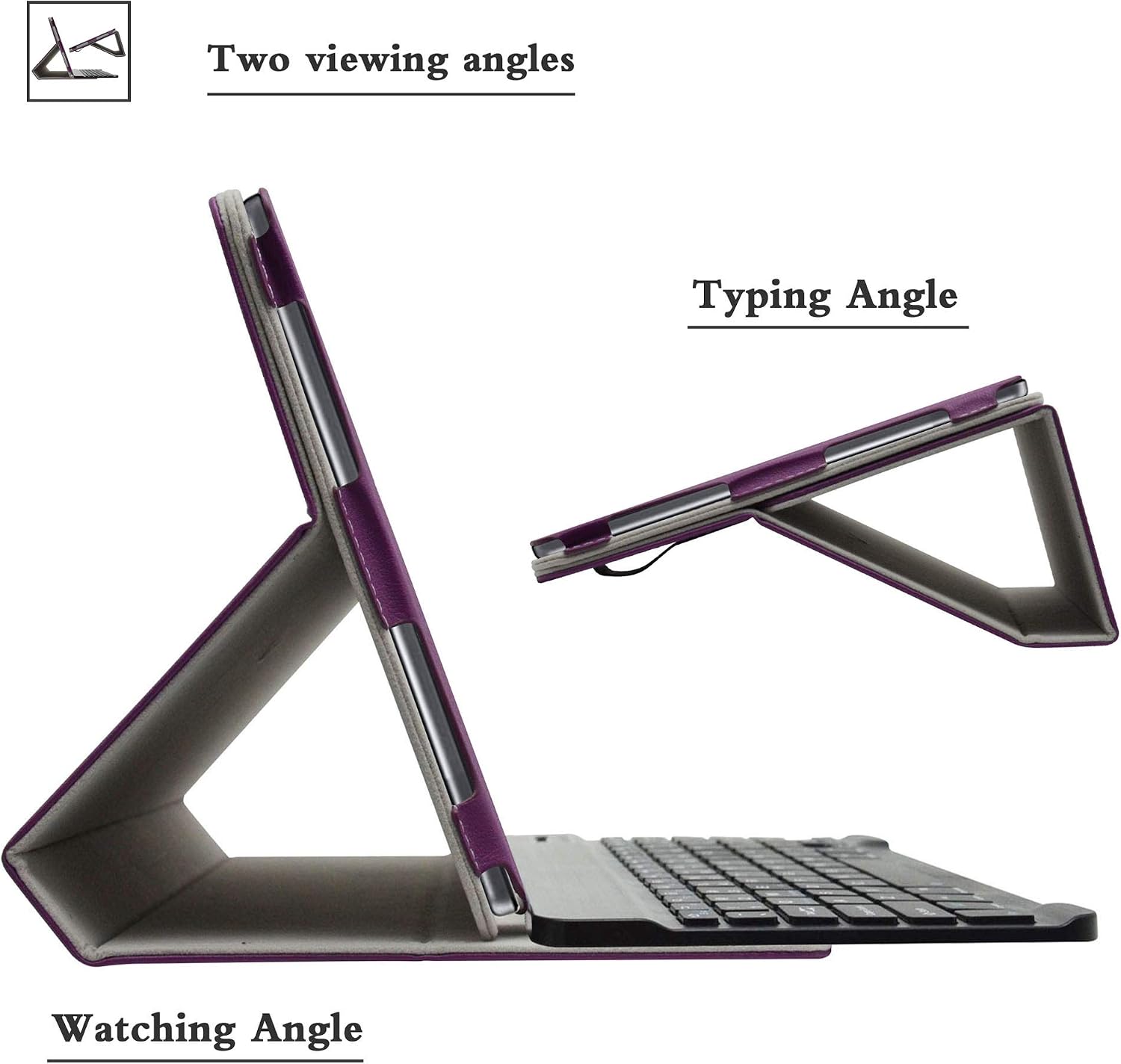Bige for Galaxy Tab A7 10.4 inch 2020 Keyboard Case,PU Leather Cover with Romovable Wireless Keyboard for Samsung Galaxy Tab A7 10.4 inch 2020 (SM-T500 /T505 /T507) Tablet,Purple, 10001962-3