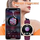 Purple Smart Watches for Women with Diamonds, Answer/Make Call Ladies Bluetooth Smartwatch for Android and iOS Phones, Rhinestone Fitness Activity Tracker Sleep Tracker Pedometer gallery image