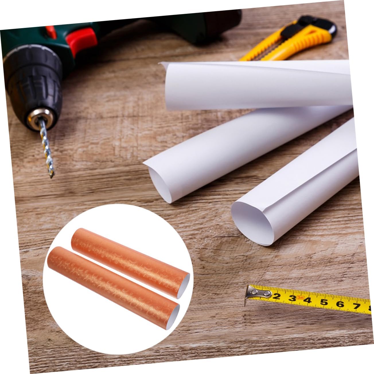 TEHAUX 2pcs Expandable Poster Tube for Posters and Paintings, Orange