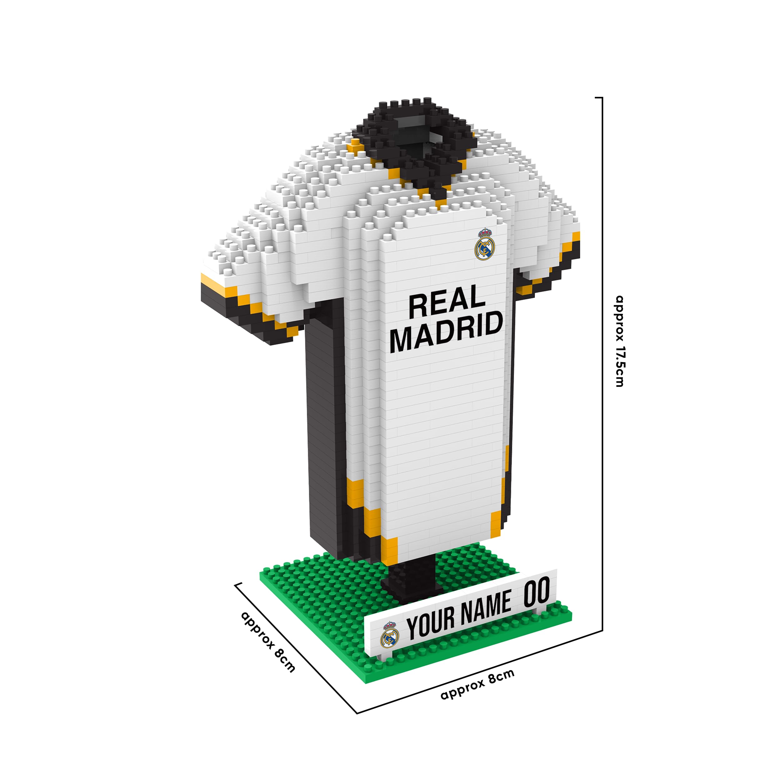 FOCO Offizielles Lizenzprodukt Personalisiertes Fußball-3D-BRXLZ-Schreibtisch-Trikot (Real Madrid CF (867-teilig))