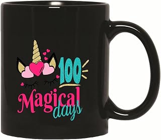 Magical 100 Days of School for Kids Children Kindergarteners Gift 11oz 15oz Black Coffee Mug