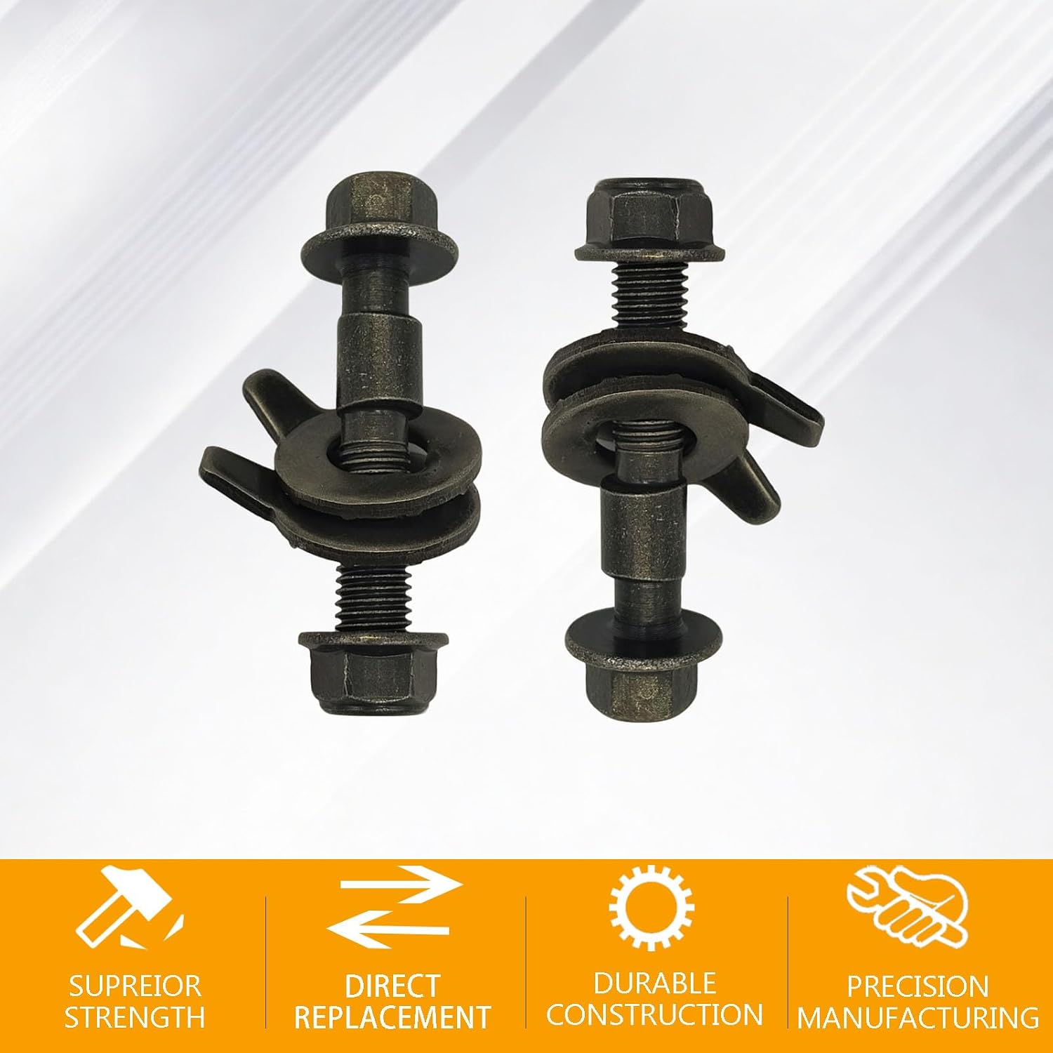 81260 2PCS 14mm Adjustable Camber Correction Alignment Bolt Kit, Compatible with Buick, Chevrolet, Dodge, Ford, Honda, Jeep, Nissan Front Wheel Cam Tool Bolts (14mm)