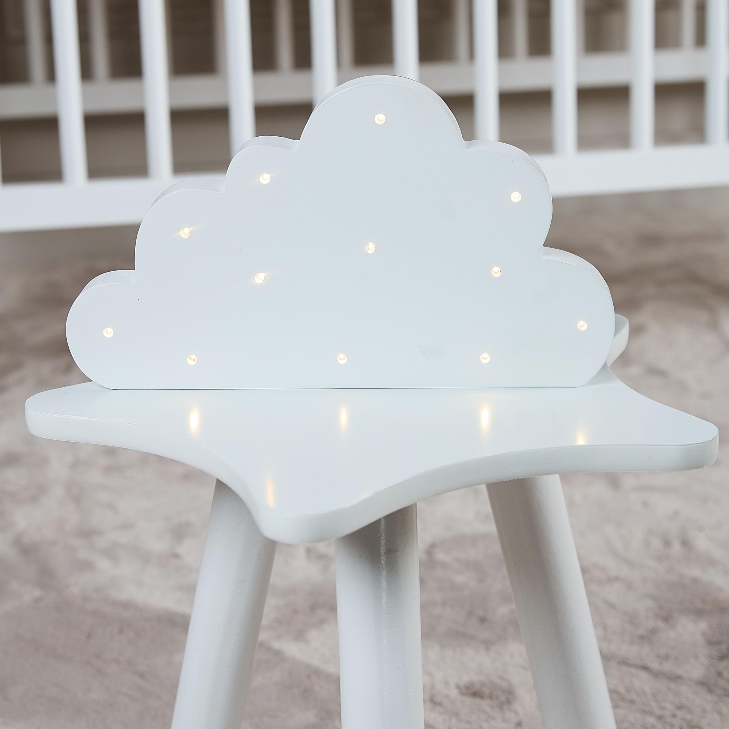 Purflo  White Wooden Cloud Nursery Light, Sports Direct