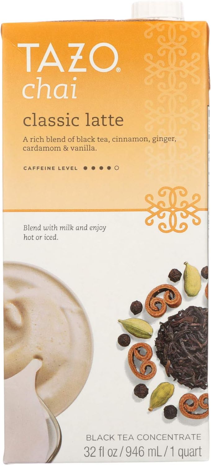 Tazo Concentrate Chai Latte Tea, 32 Fl Oz (Pack of 6