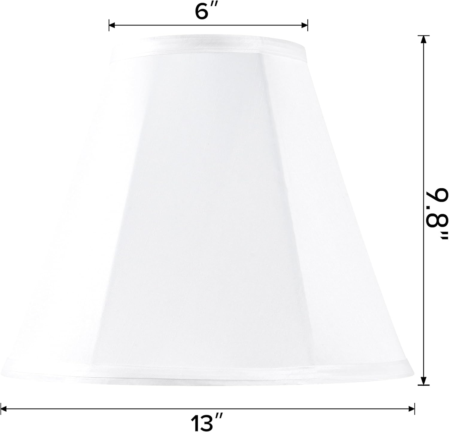 GO&SO White Bell Lamp Shades Set of 2 Meduim Lamp Shade for Table Lamp 6"Top x 13"Bottom x 9.8"High(Spider)Fabric Replacement Lampshade for Bedside Lamp -Side Ribbing Imperial Shade,Assembly Required