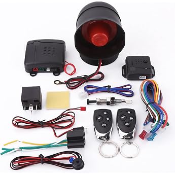Car Alarm System Universal Car Security System Car Alarm Security Protection System Keyless Entry with 2 Remote Controls Siren Alarm Systems Car Alarm System Universal Alarm Security Protection Systems