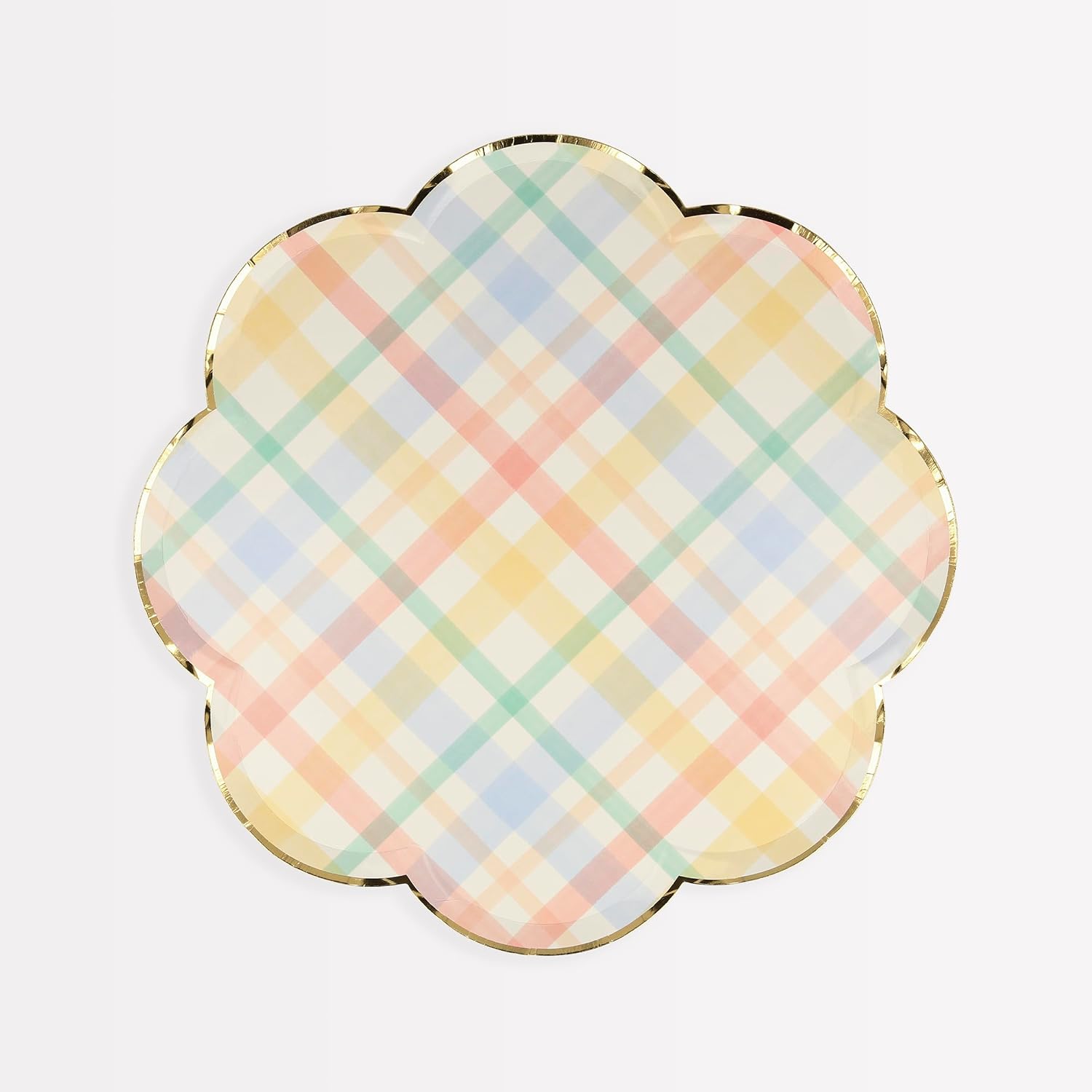 Meri Meri - Small Spring Plaid Plates - Bahar Yeri Tabaklar - S - 8'li