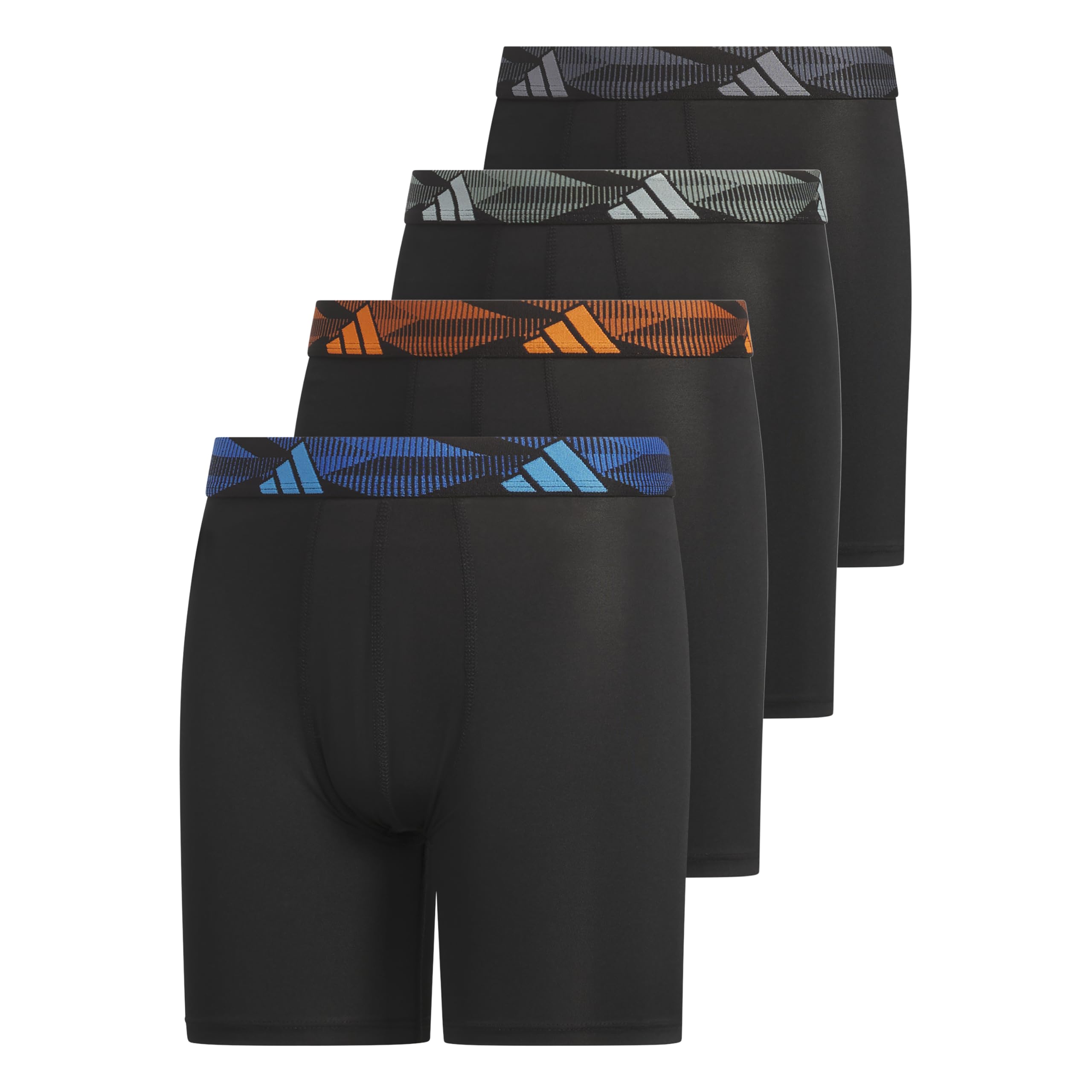 adidas Boys Performance Microfiber Boxer Briefs 4-pack Graphic Underwear for Kids