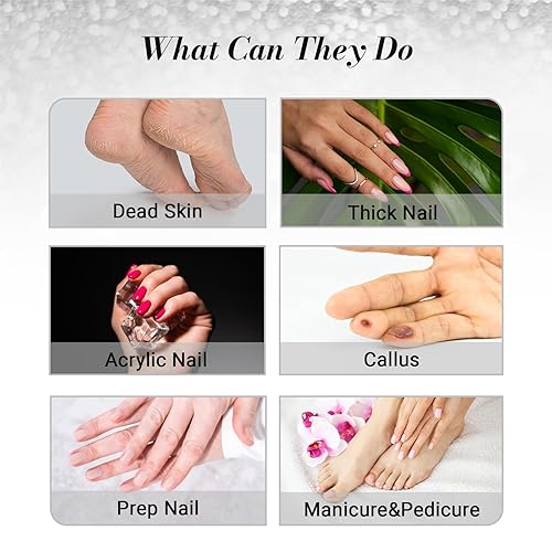 Miniatura 8 de MelodySusie 50 brocas de uñas pequeñas bandas de lijado con broca de mandril de 0.122 in, lima de uñas de grano fino extremo para uñas acrílicas,