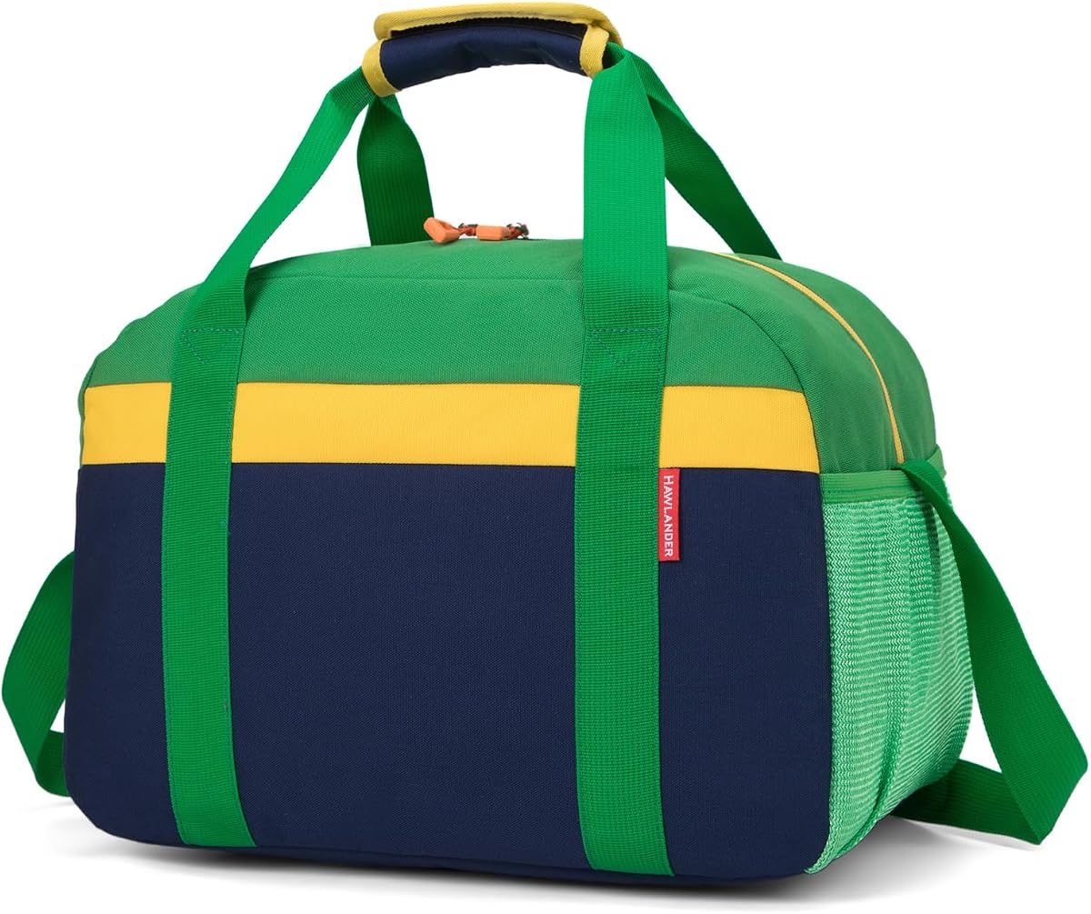 Small Kids Duffle Bag for Boys or Girls, 15"Length,D Blue Green 3 | Size: 15.0"L x 11.0" H x 9.0"W. Fit Gym, Swim, Sports Practice, or Short Trip