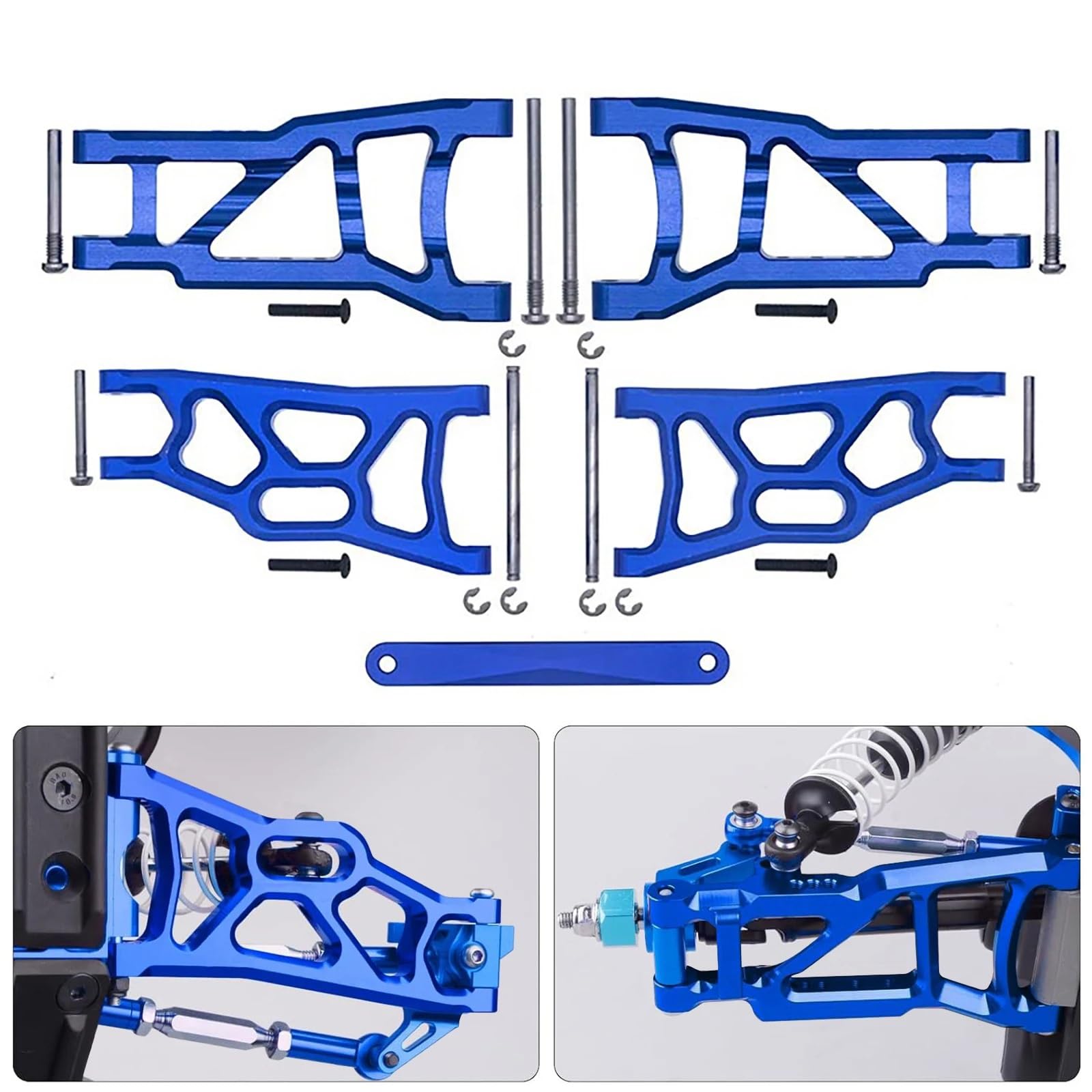Zestaw łączników obniżających Do Traxxas 1/10 Slash 2WD zestawu wahaczy przednich i tylnych Dolne łączniki zawieszenia | Części do modernizacji krótkiego toru RC Stop aluminium