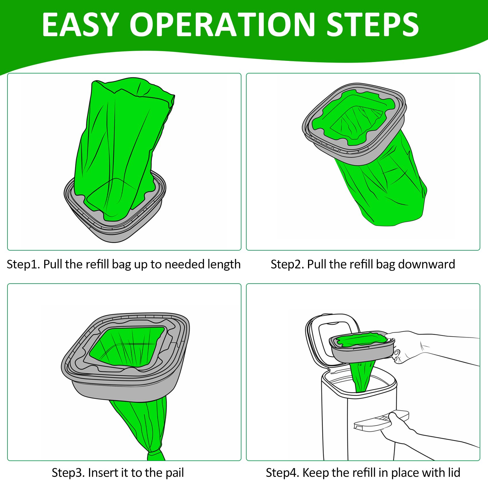 8 Pack Litter Genie Refill Cat Litter Refills Compatible