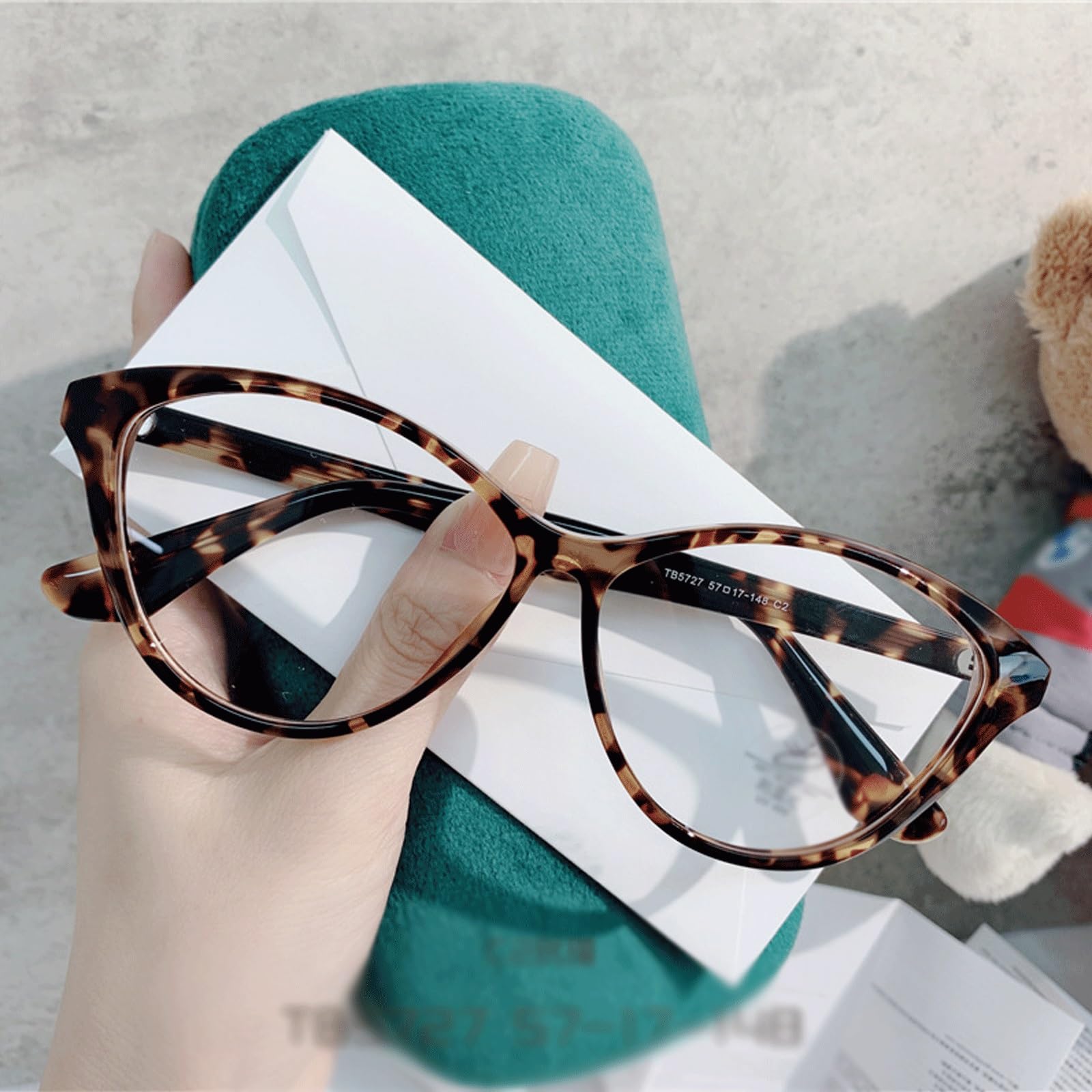 Monturas de Gafas Grandes a la Moda con Almohadillas for la Nariz, Gafas for Ordenador TR90, Gafas sin Receta, Lentes de PC Muy Transparentes(Matte Black)