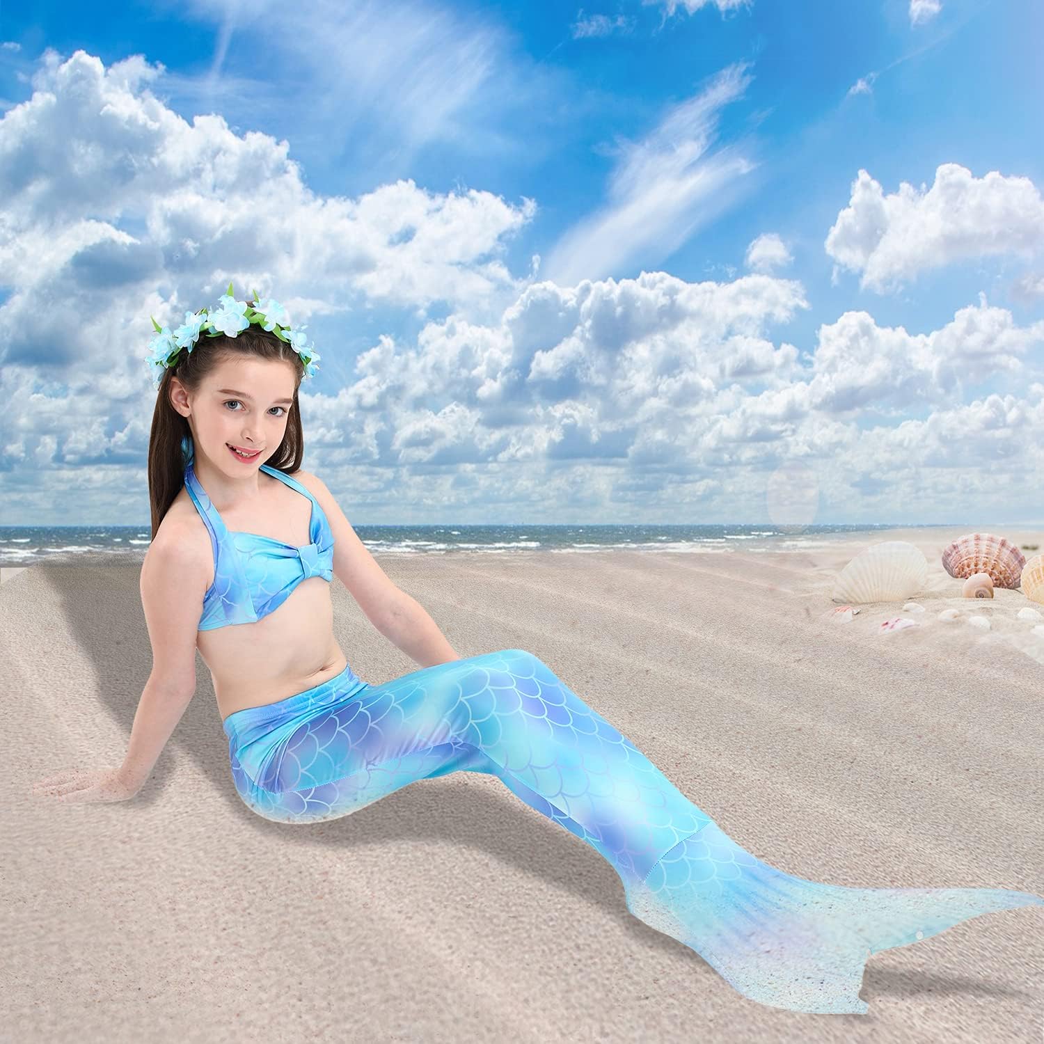 Miniatura 5 de Colas de sirena, colas de sirena para natación, traje de baño de princesa traje de baño traje de baño traje de baño de princesa (sin monoaleta)