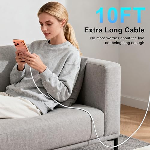 Miniatura 6 de [Certificado MFi de Apple] Cargador para iPhone 17 Pro Max de carga rápida, paquete de 2 bloques de cargador USB C de 40 W y cable de carga tipo C