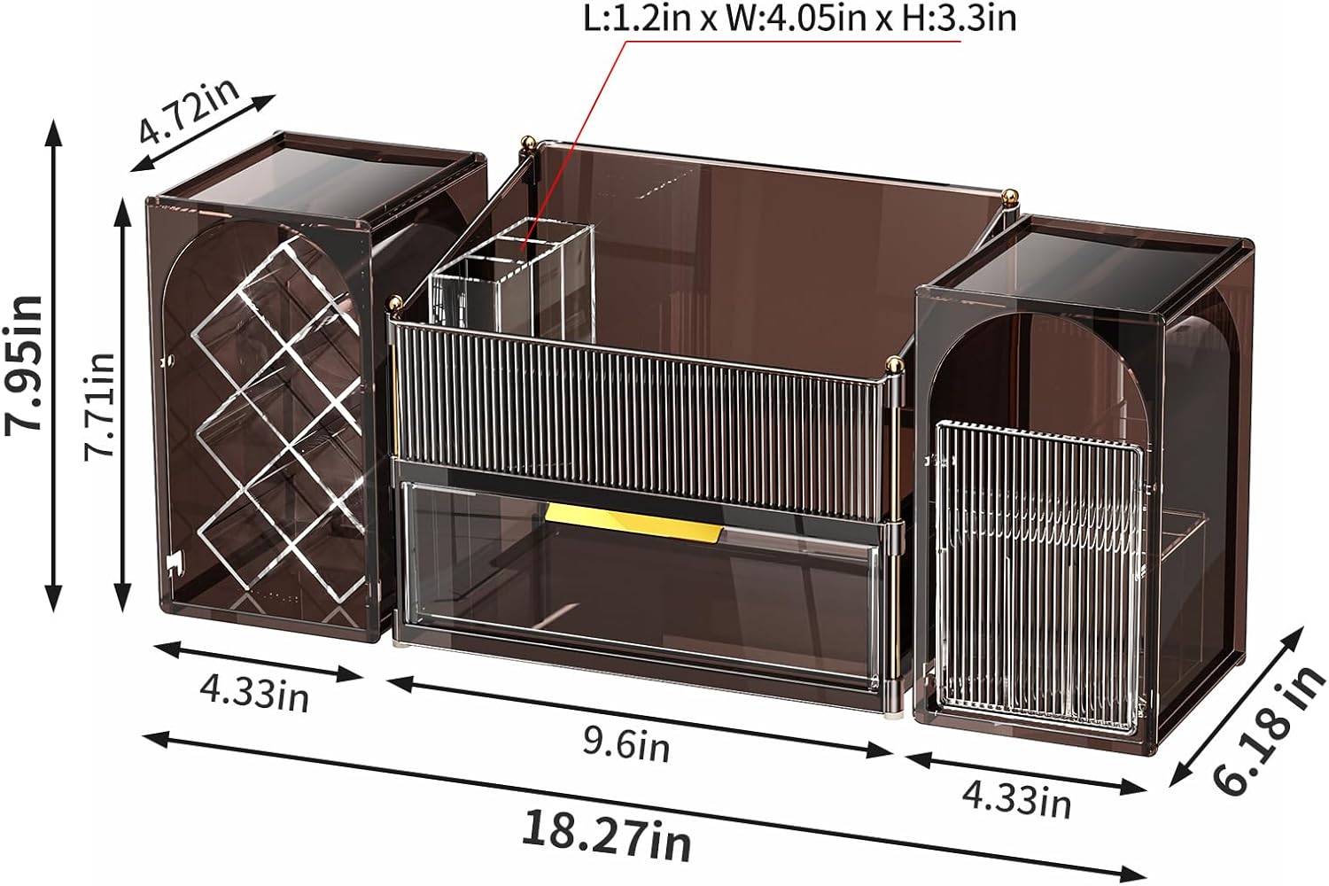 Stackable Makeup Organizer Countertop, Storage Perfume Skincare Cosmetic Lipstick Face Mask Makeup Brush Palettes, Ideal for Vanity Bathroom Counter