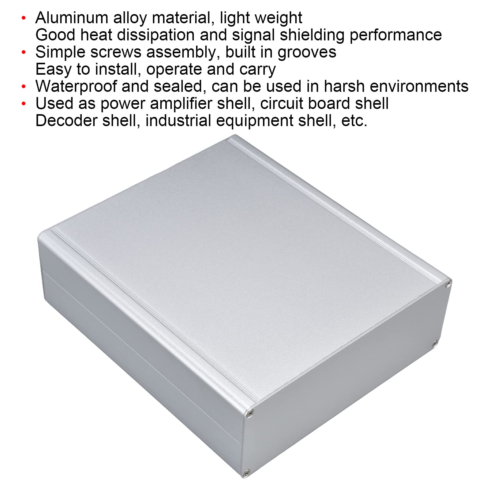 Cajas de Conexiones Impermeable, Carcasa Electrónica de Aluminio, Carcasa Electrónica DIY, Placa PCB Carcasa Negra - 7,9 x 7 x 2,4 pulgadas (LWH)