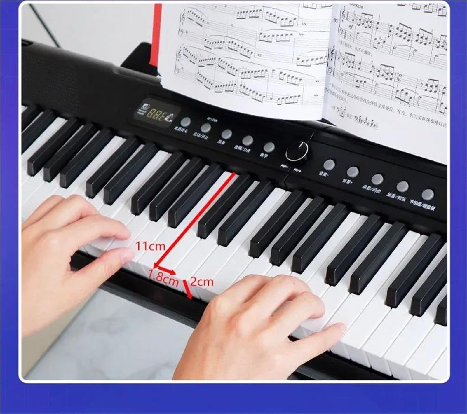 Tastiera Elettronica Professionale Organo Elettronico Professionale A 88 Tasti Pianoforte Elettronico Portatile Tastiera Musicale Per Principianti Adulti(White,Set2)