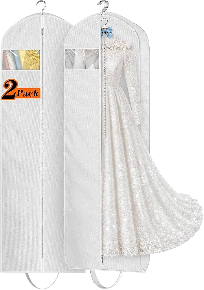 여행용 웨딩 드레스 의류 가방 2팩 182.9cm(72인치) 긴 드레스 백 가운용 — 사진 1