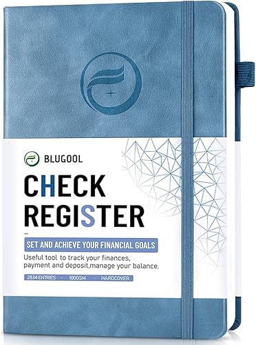 Registros de cheques para chequera personal, registro Blugool de cheques con registros de cheques y transacciones, libro de registro de contabilidad