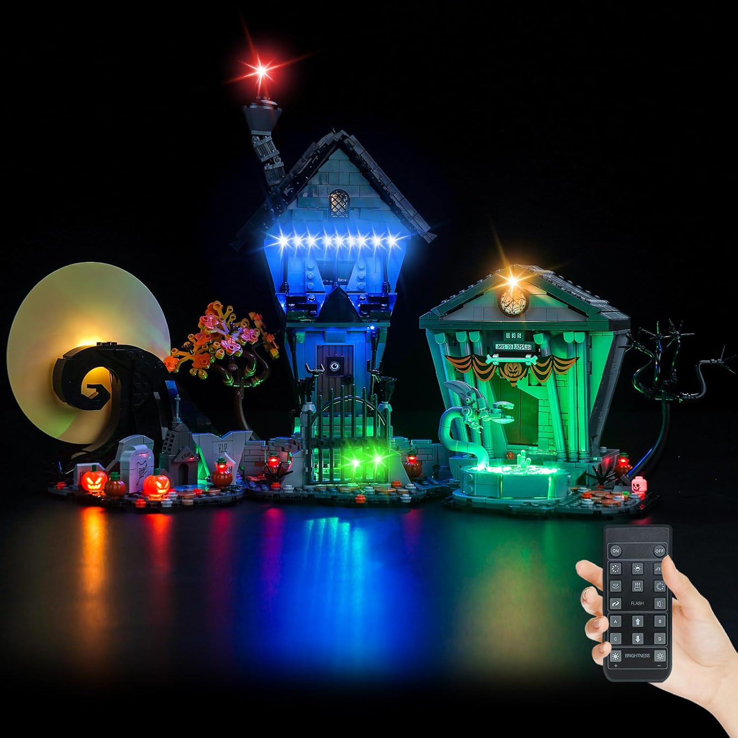 Upgraded Led Light Kit Compatible with Lego Disney Tim Burton's Building Set, RC Version Compatible with Lego 21351 (Model Not Included)