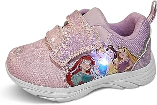 Disney Princess Girl's Lighted Athletic Sneaker, Lilac/Pink (Toddler/Little Kid)