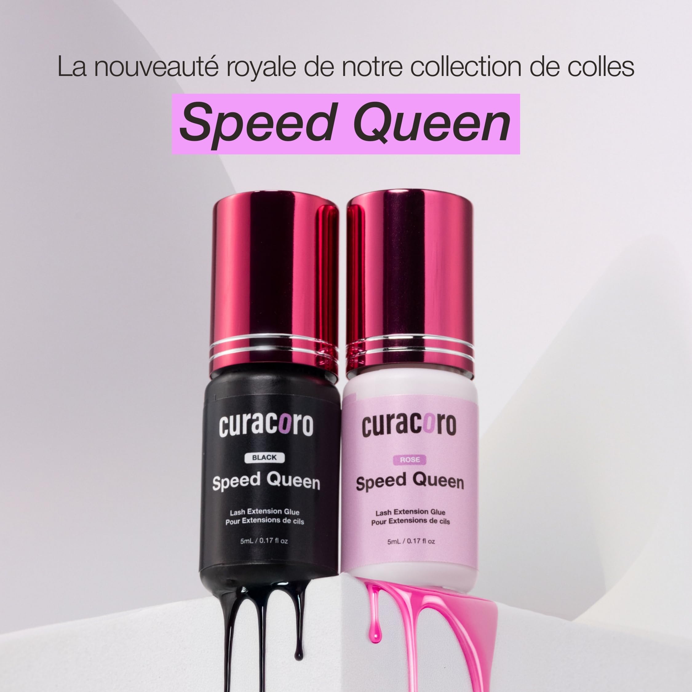 Curacoro colle à cils professionnelle – Extra forte, noir intense, temps de séchage 0,5-1 s, 5 ml – Réservée aux techniciens des cils formés
