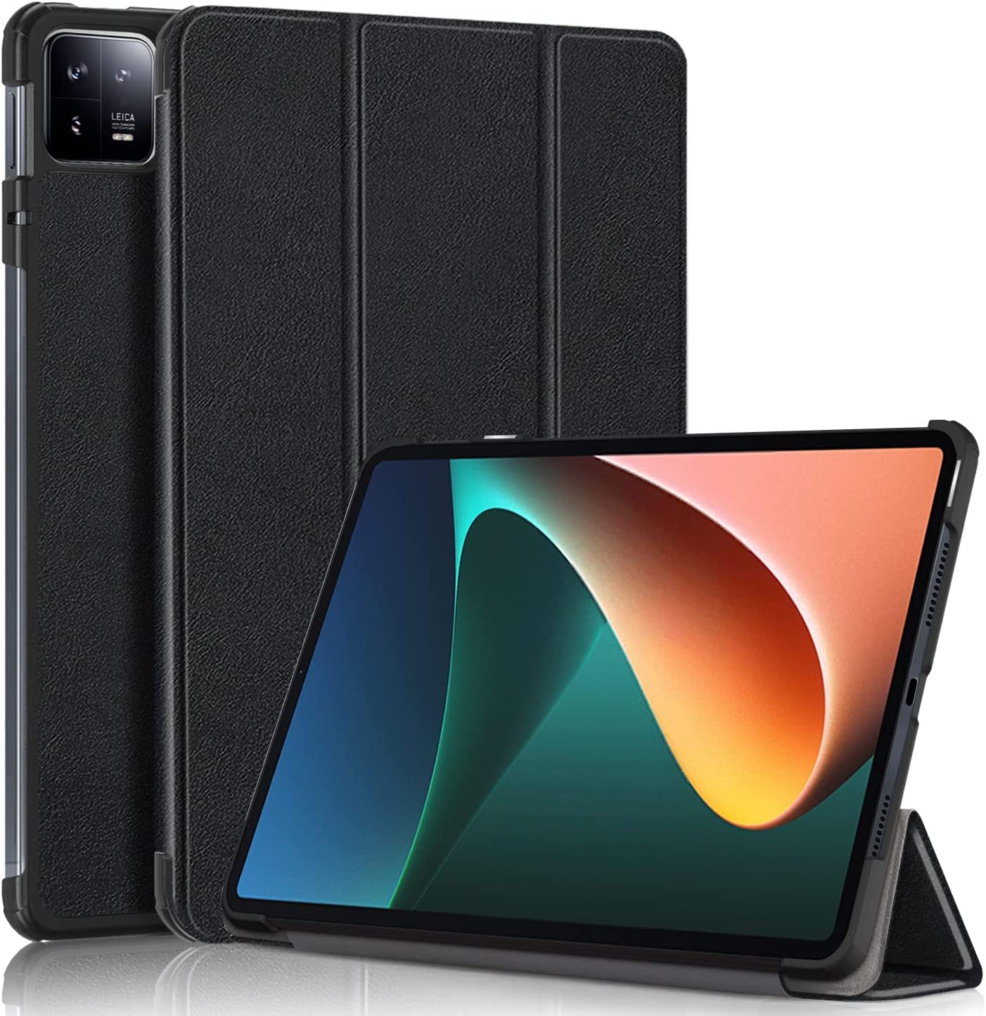 YIMICO Case for Xiaomi Pad 6/6 Pro 11 inch Released 2023, Tri fold Slim Lightweight Hard Shell Smart Protective Cover with Multi-Angle Stand for Xiaomi Pad 6/6 Pro 11 inch (BLACK)