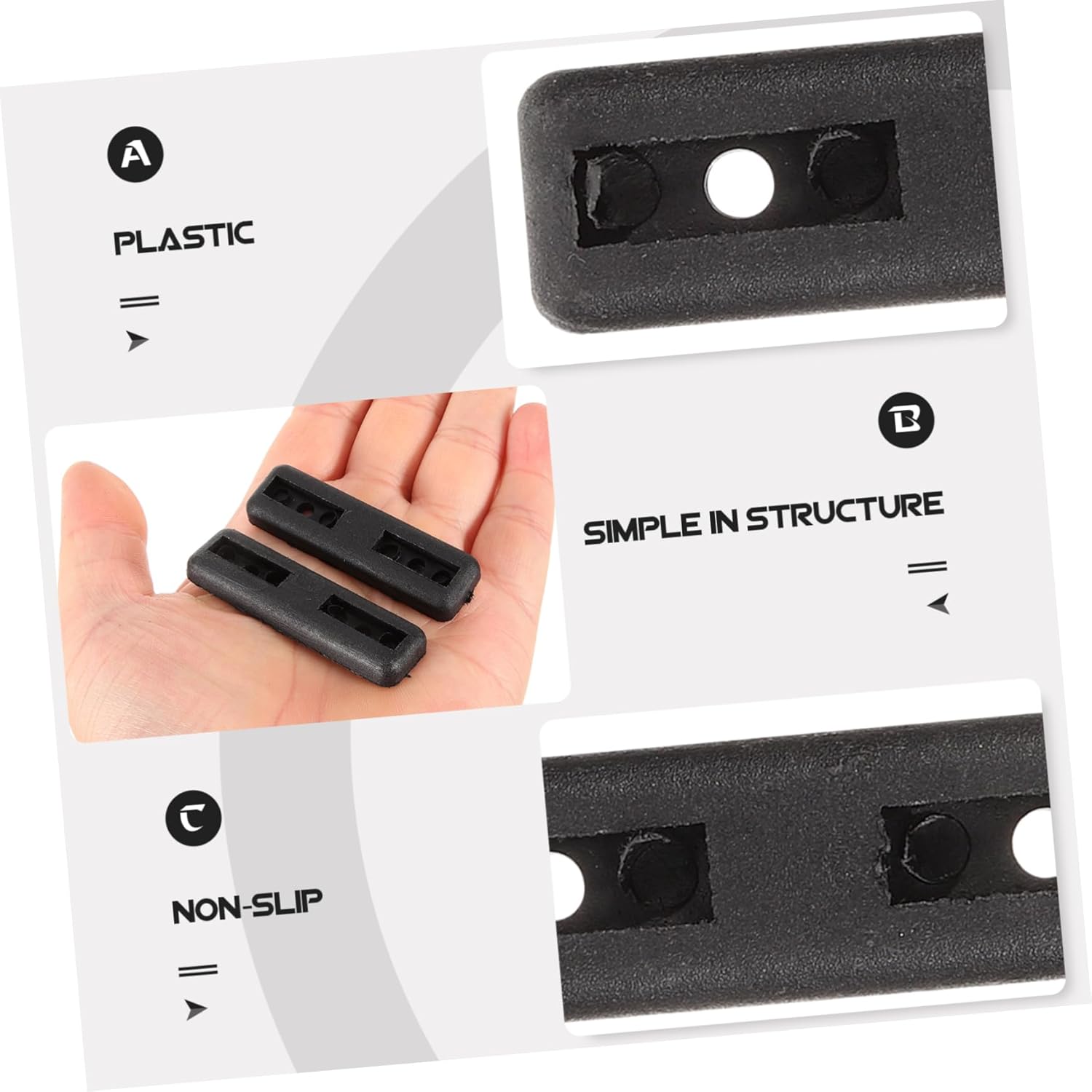 Mikinona 200pcs Rectangular Furniture Feet Pads Non Slip Chair Leg Floor Protector Office Table Pad Soundproof Scratch Resistant Easy to Use