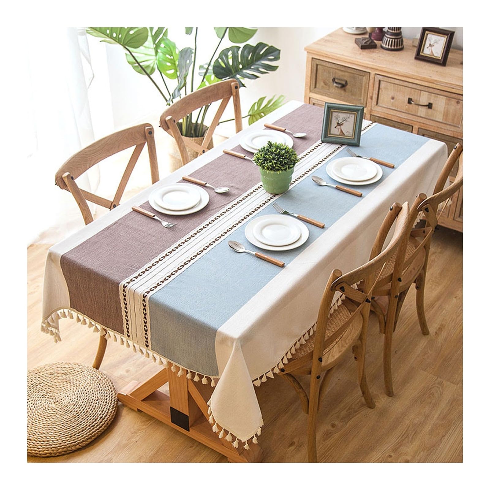 Nappe de table anti-tache violette 140x140 protection imperméable lavable