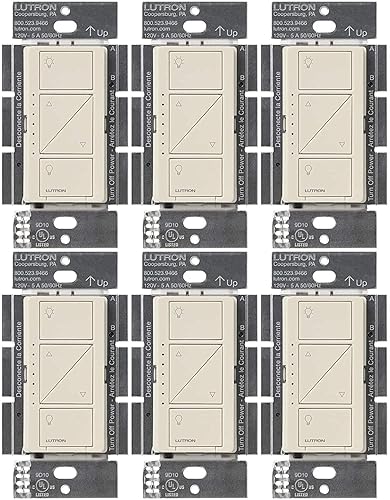 Vista 27 de Lutron Caseta PD-6WCL-WH - Regulador de intensidad inteligente para luces de pared y techo, 5 unidades, color blanco