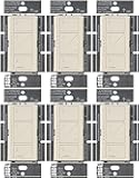 Lutron Caseta Original Smart Dimmer Switch (Lutron Smart Hub Required), for LED Lights, 150 Watt, Single-Pole/3-Way, No Neutral Required, PD-6WCL-LA, Light Almond, 6 Pack