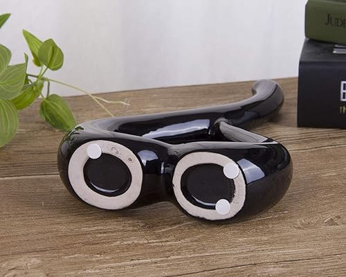 Miniatura 5 de VanEnjoy 10 pulgadas en forma de corazón negro estatuas de cerámica del florero, decoración casera decorativa del florero que amueblan la cerámica