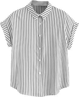 Plus Size Black and White Striped Shirt