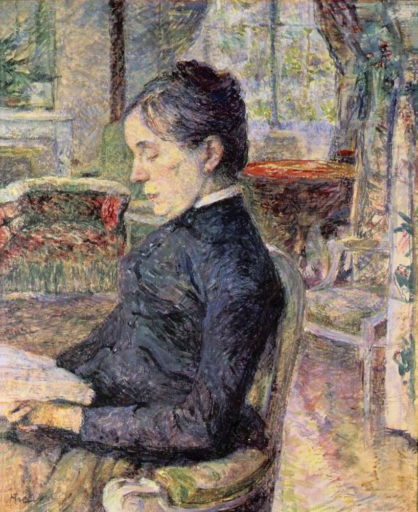 Posterazzi E Living Room (La Comtesse Adle Toulouse-Lautrec Dans Le Salon Du Chteau De Malrom) Poster Print, (24 x 36)