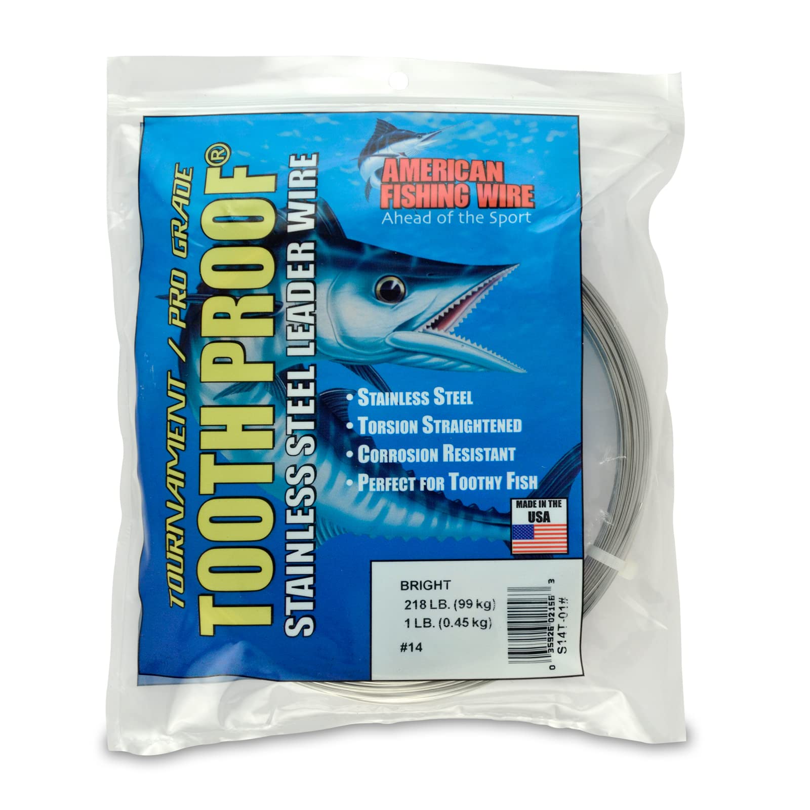 AFW Tooth Proof Fishing Wire Single Strand Leader, Bright and Camo