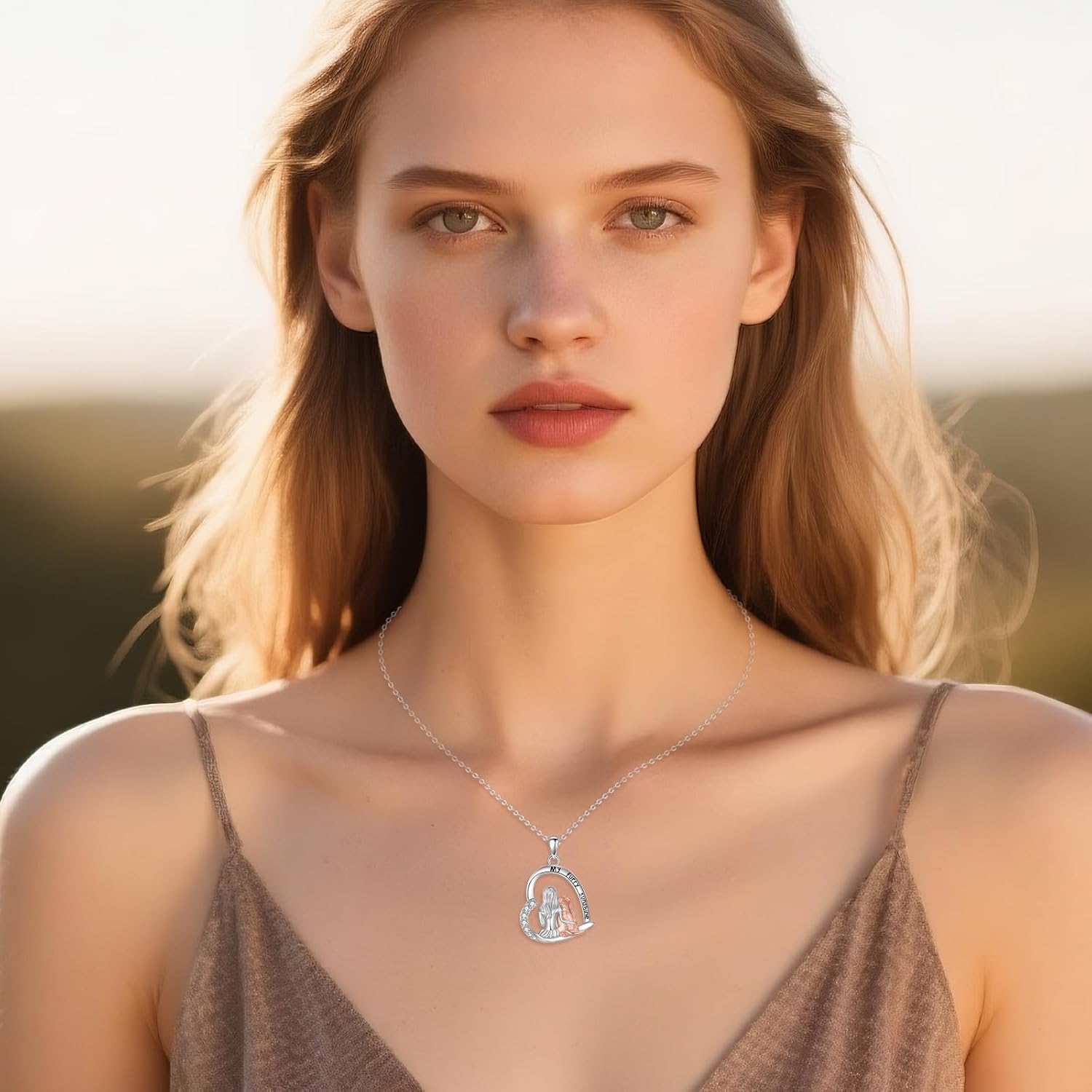 VONALA Dog Pendant Necklace for Women – 925 Sterling Silver Engraved “My Furry Sunshine” Pet Memorial Jewelry, Dainty Dog Charm Necklace - Image 2