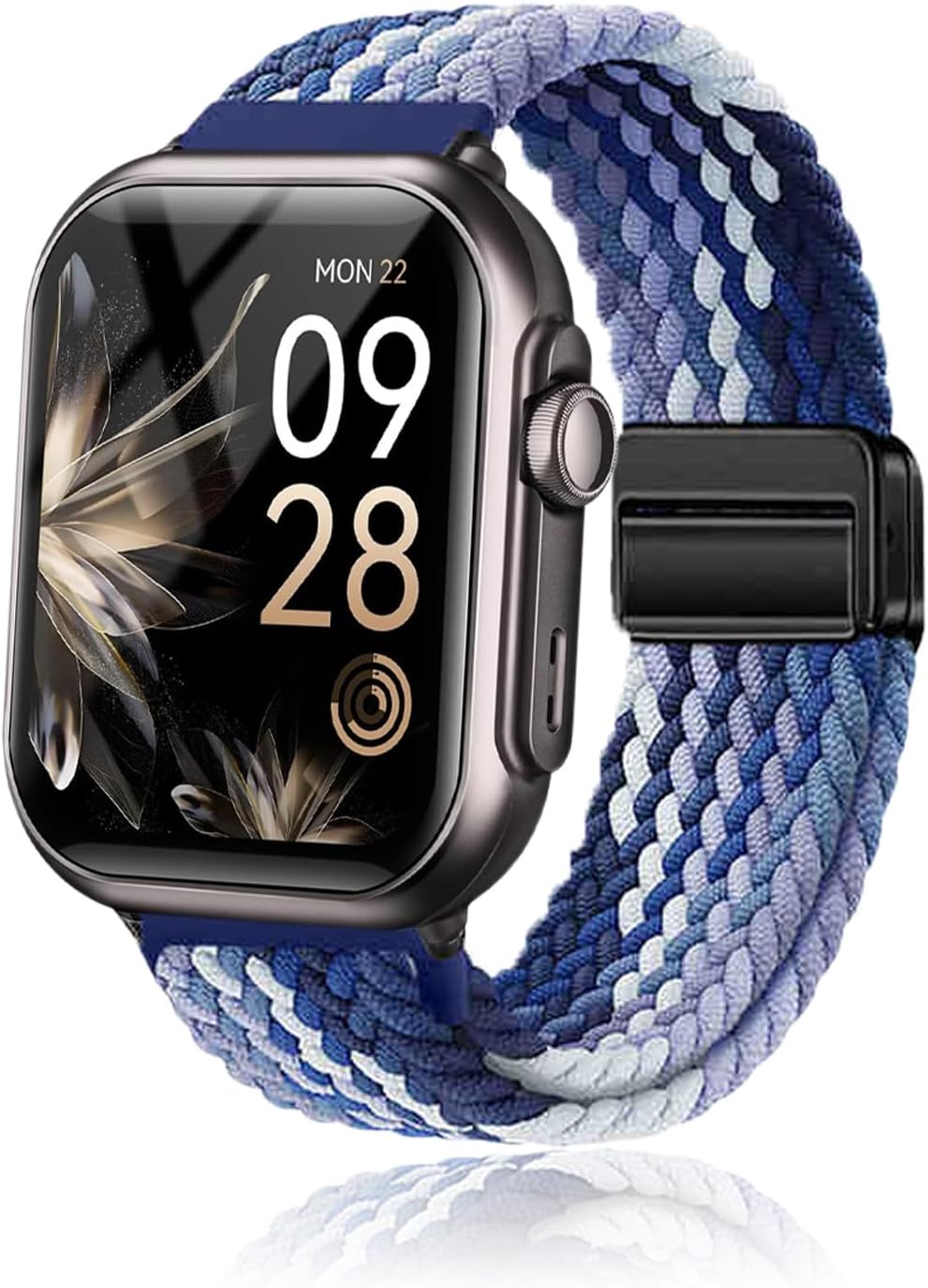 NOUKAJU Band for RUXINGX G62 Smart Watch, Breathable Braided Wristbands,Nylon Braided Band,Adjustable Wristband,Women Men,Replacement Strap for RUXINGX G62(Blueberry)